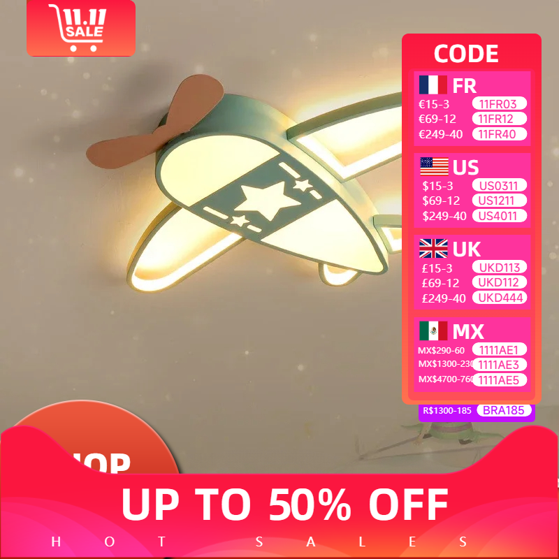 Baby Nursery Light Fixture - Modern uçak Led ışıkları çocuk karikatür