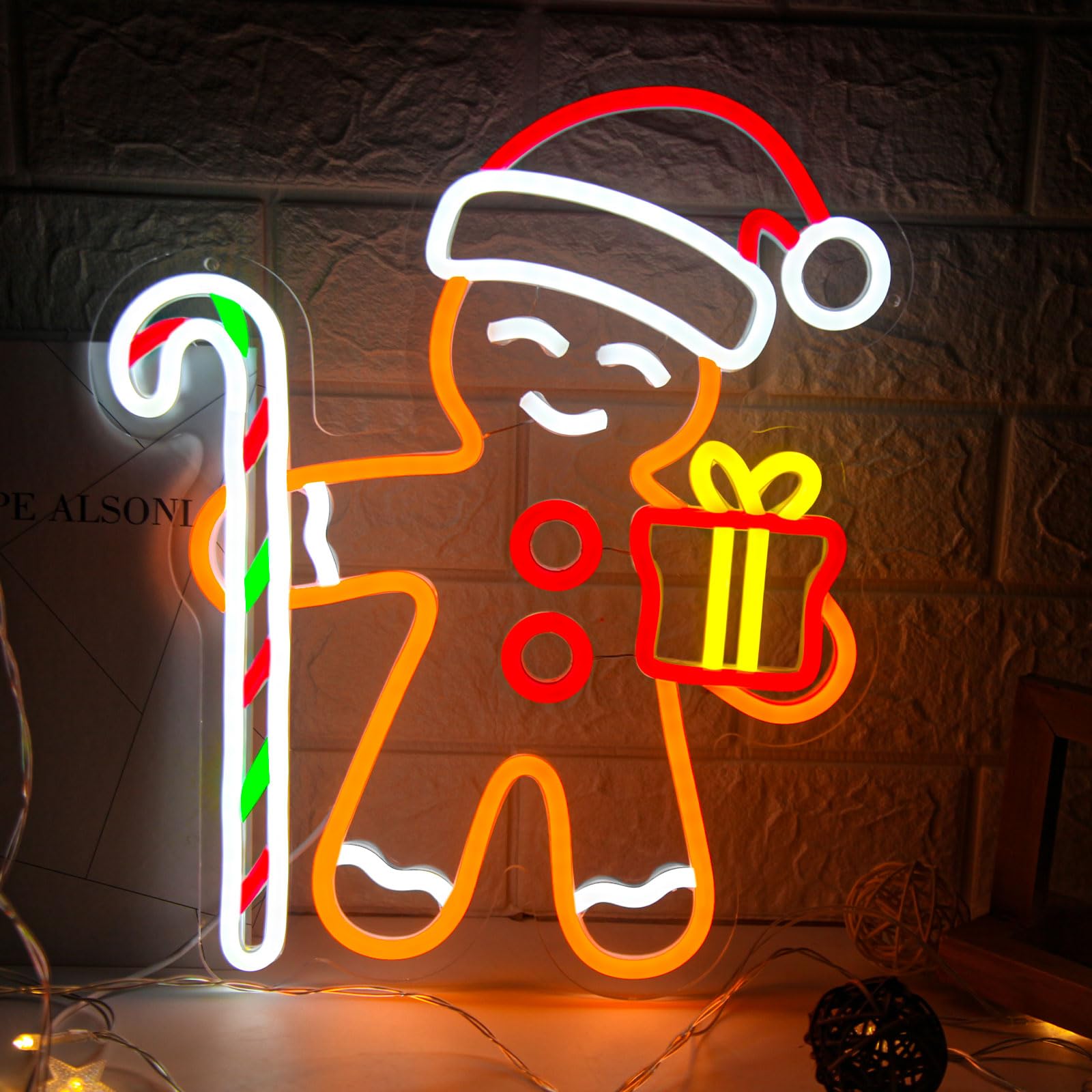 Baby Nursery Wall Lights - Zencefilli Kurabiye Adam LED Neon Tabela