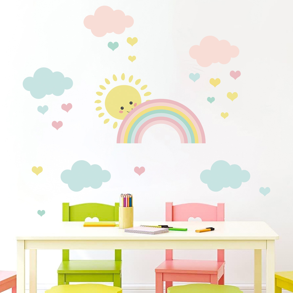 Karikatür Güneş Gökkuşağı Bulu - Baby Nursery Decor Girl incelemesi ve fiyatı