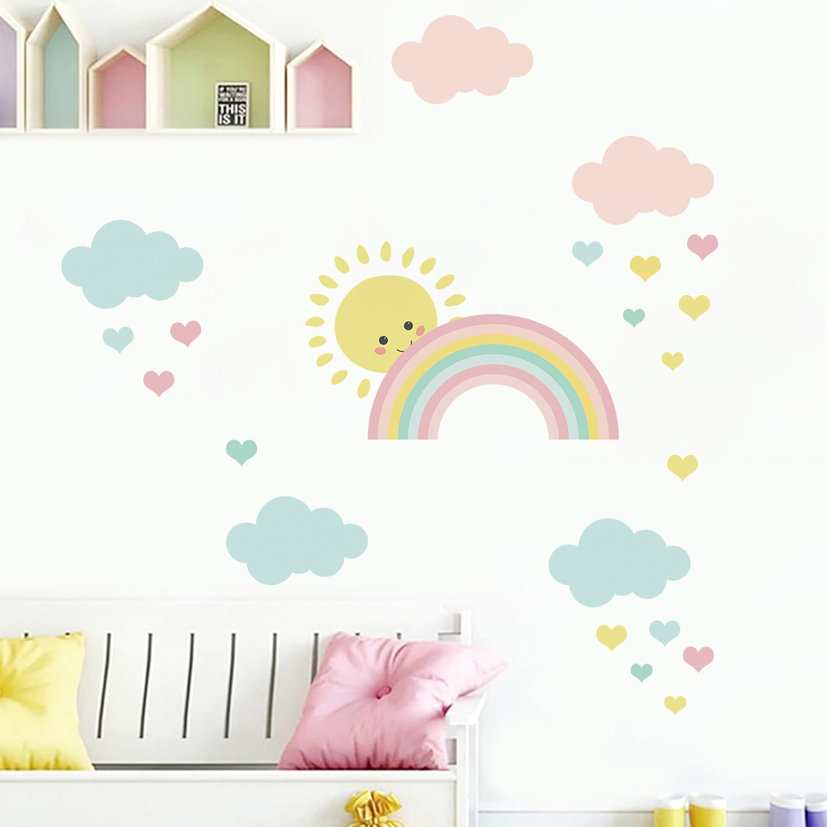 Karikatür Güneş Gökkuşağı Bulu - Baby Nursery Decor Girl incelemesi ve fiyatı